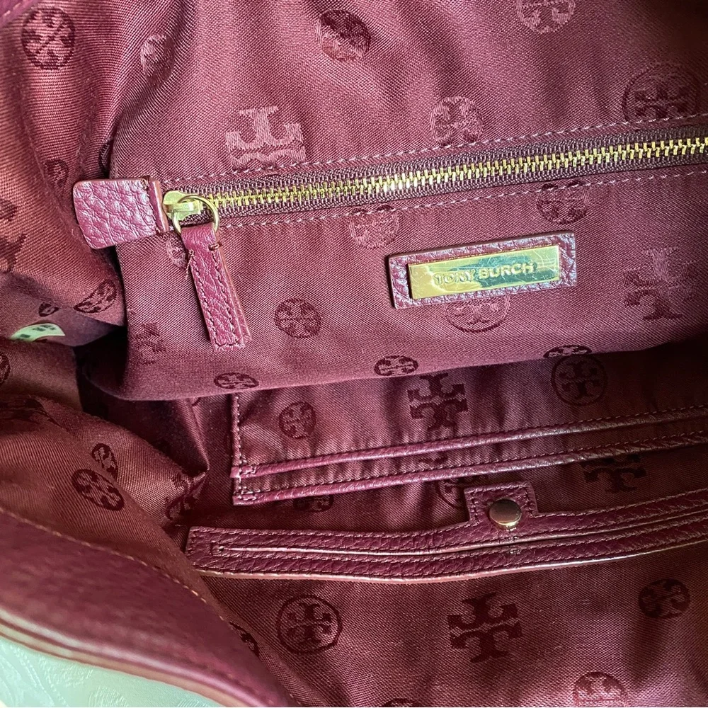 Tory Burch burgundy hobo bag